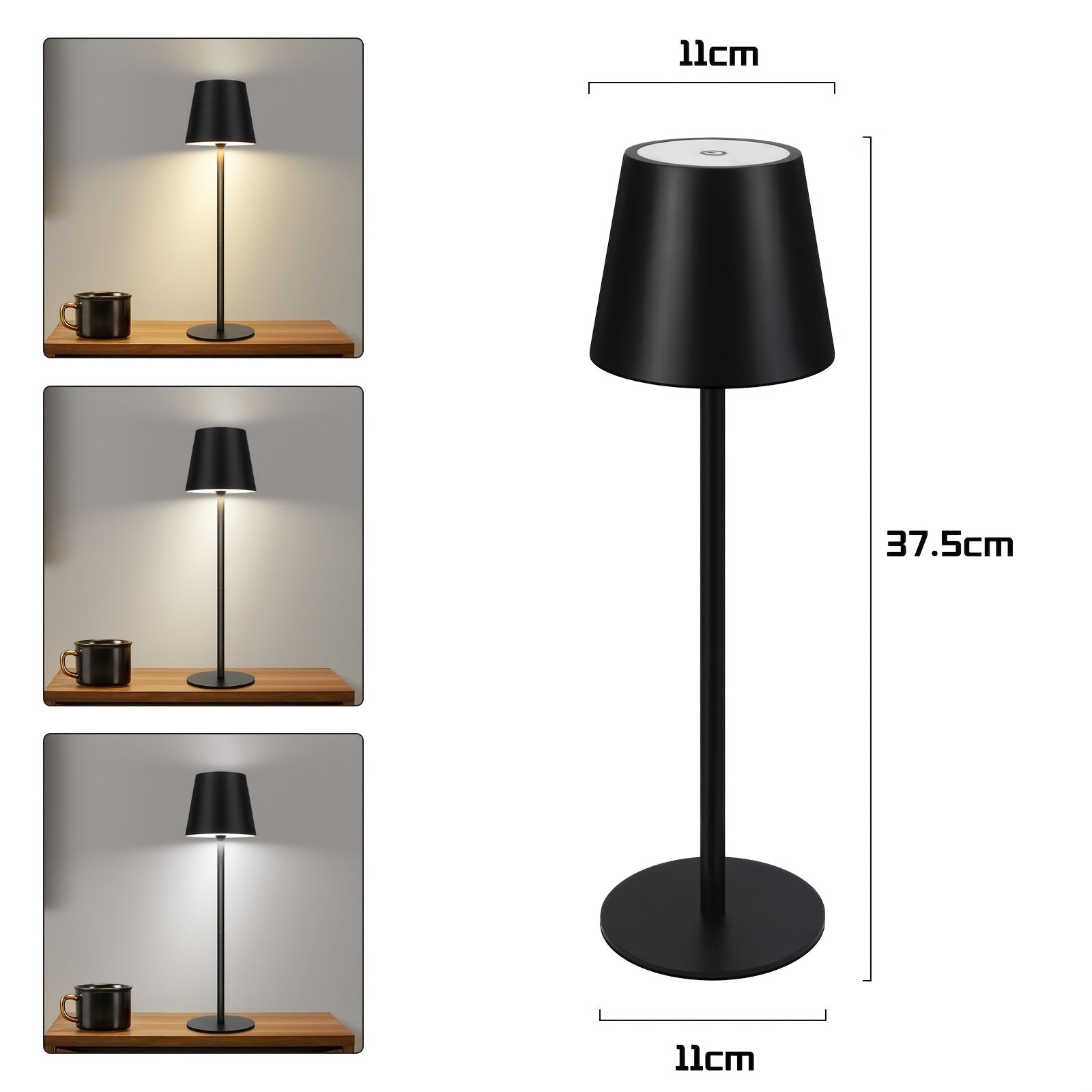 Set of 2 Rechargeable Wireless LED Touch Table Lamps