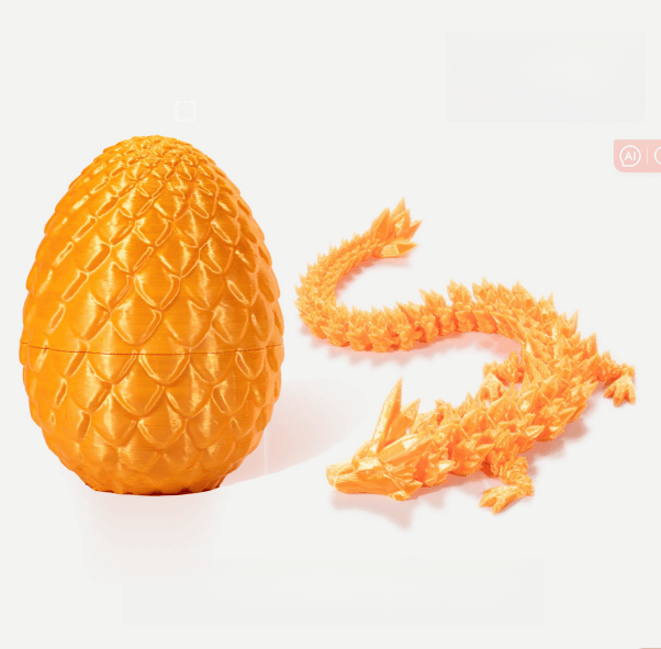 3D-Printed Articulated Crystal Dragon