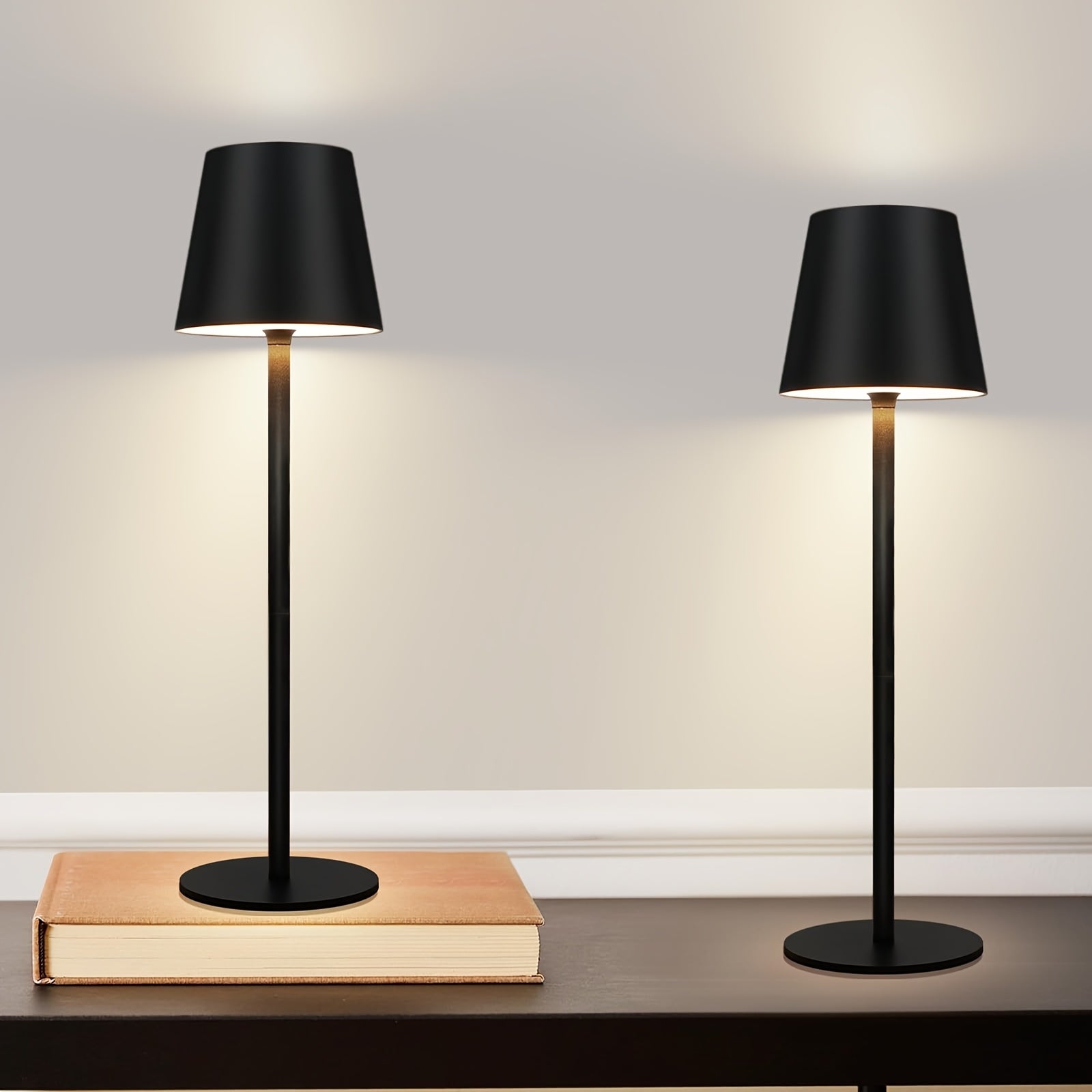 Set of 2 Rechargeable Wireless LED Touch Table Lamps