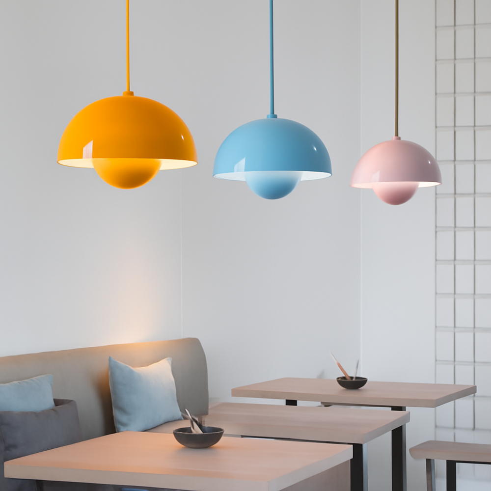 Scandinavian Semi-Circular Color Chandelier