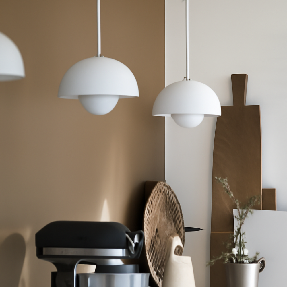 Vibrant Scandinavian Semi-Circular Chandelier