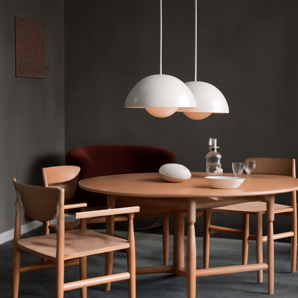Vibrant Scandinavian Semi-Circular Chandelier