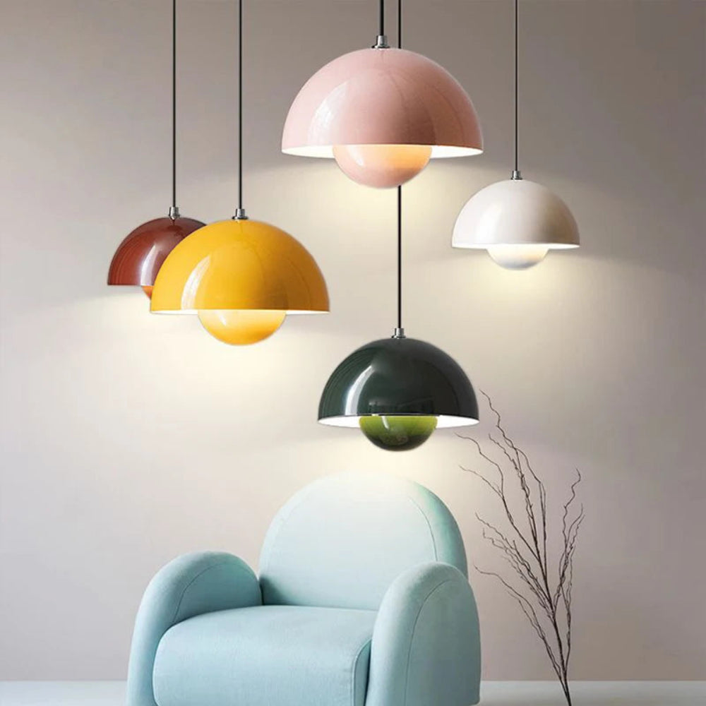 Vibrant Scandinavian Semi-Circular Chandelier