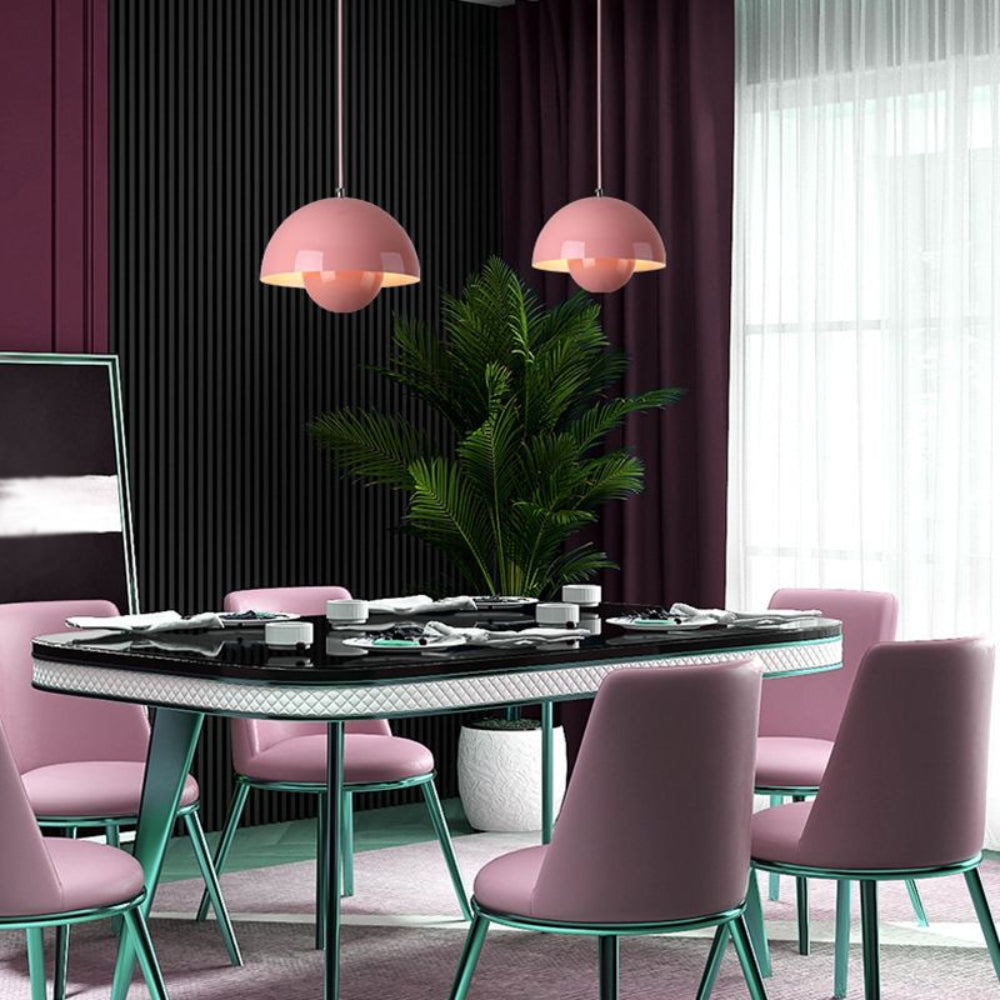 Vibrant Scandinavian Semi-Circular Chandelier