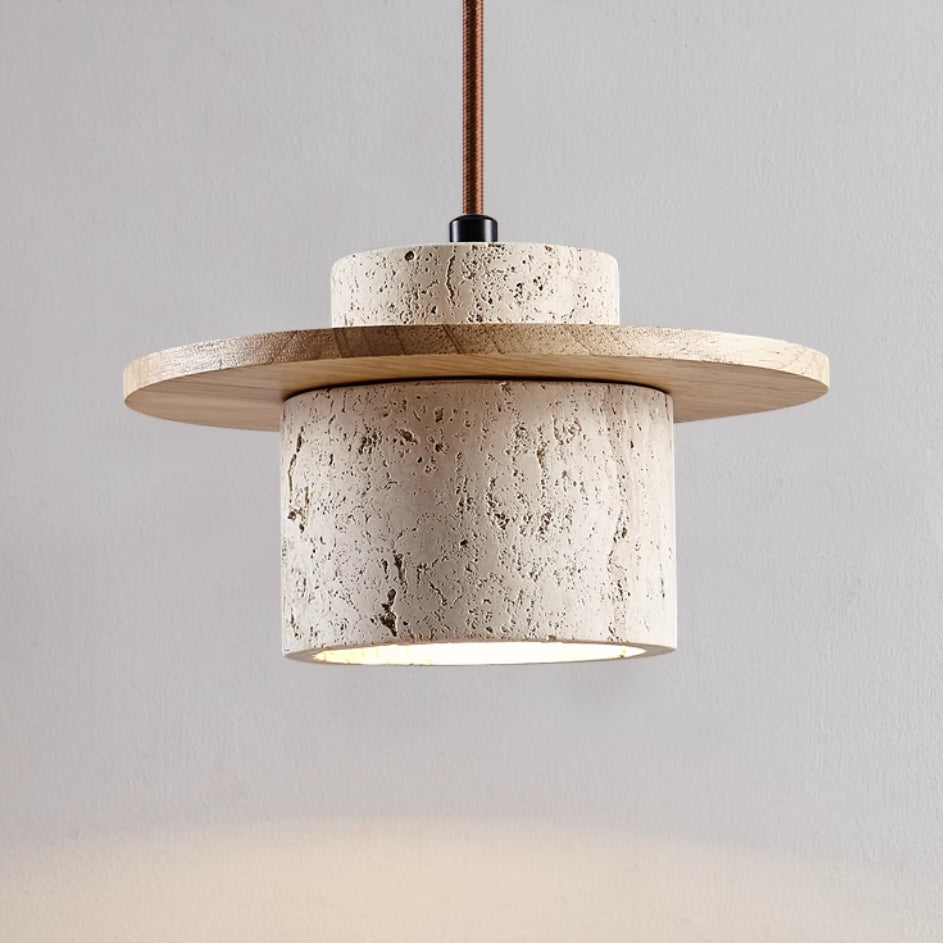AuraStone: Travertine Pendant Light - Natural Elegance for Your Space