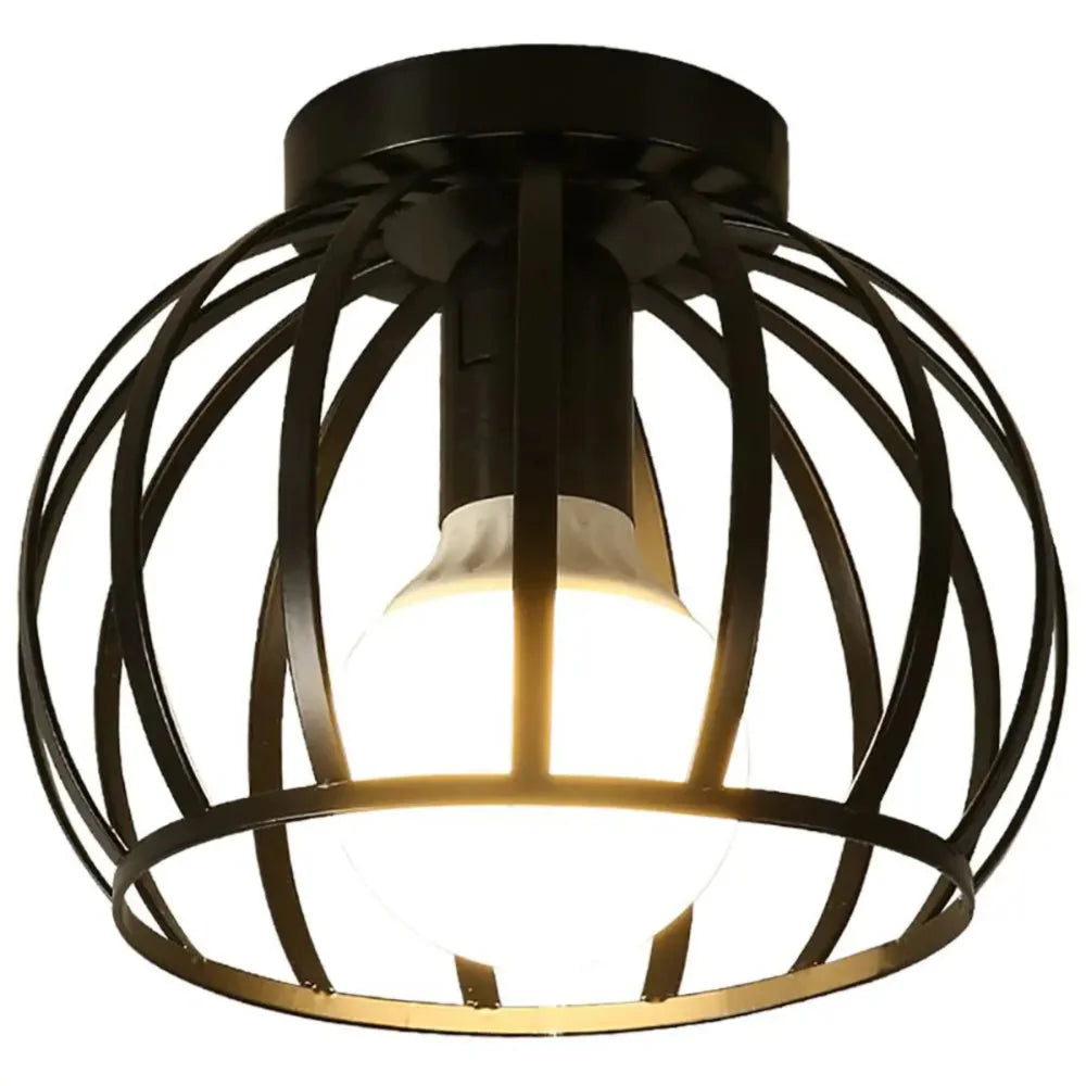 Luminara Black Vintage Industrial Metal Ceiling Light Fixture