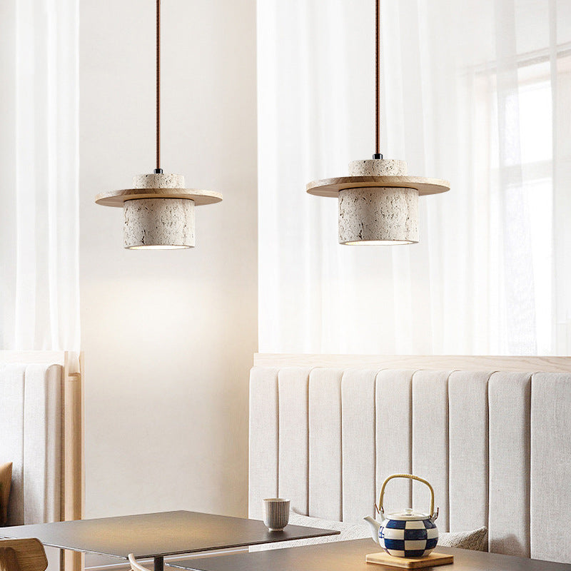 AuraStone: Travertine Pendant Light - Natural Elegance for Your Space