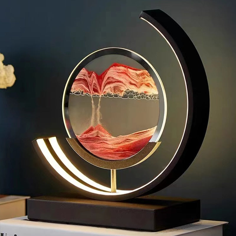 Mesmerizing Flow: Kinetic Sand Art Lamp with Soothing Illumination