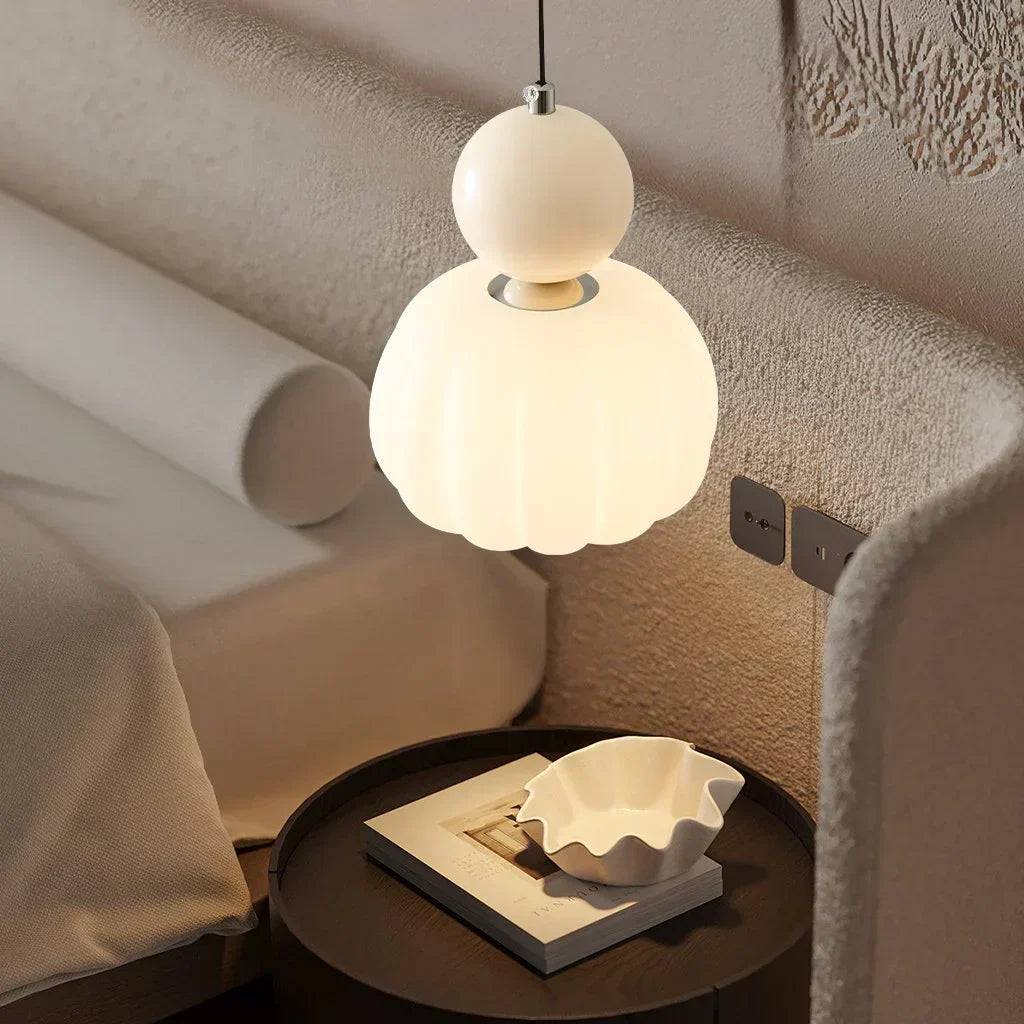 Luxe Lumina: Art Deco Cream Pendant Light
