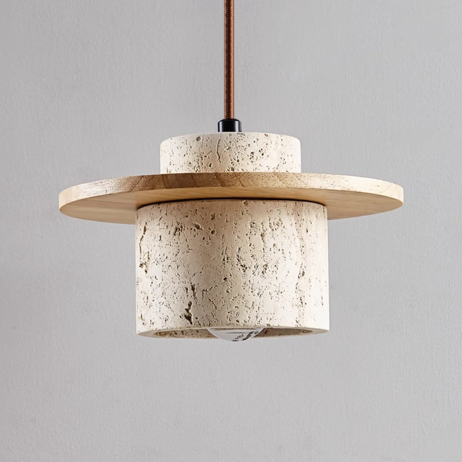 AuraStone: Travertine Pendant Light - Natural Elegance for Your Space