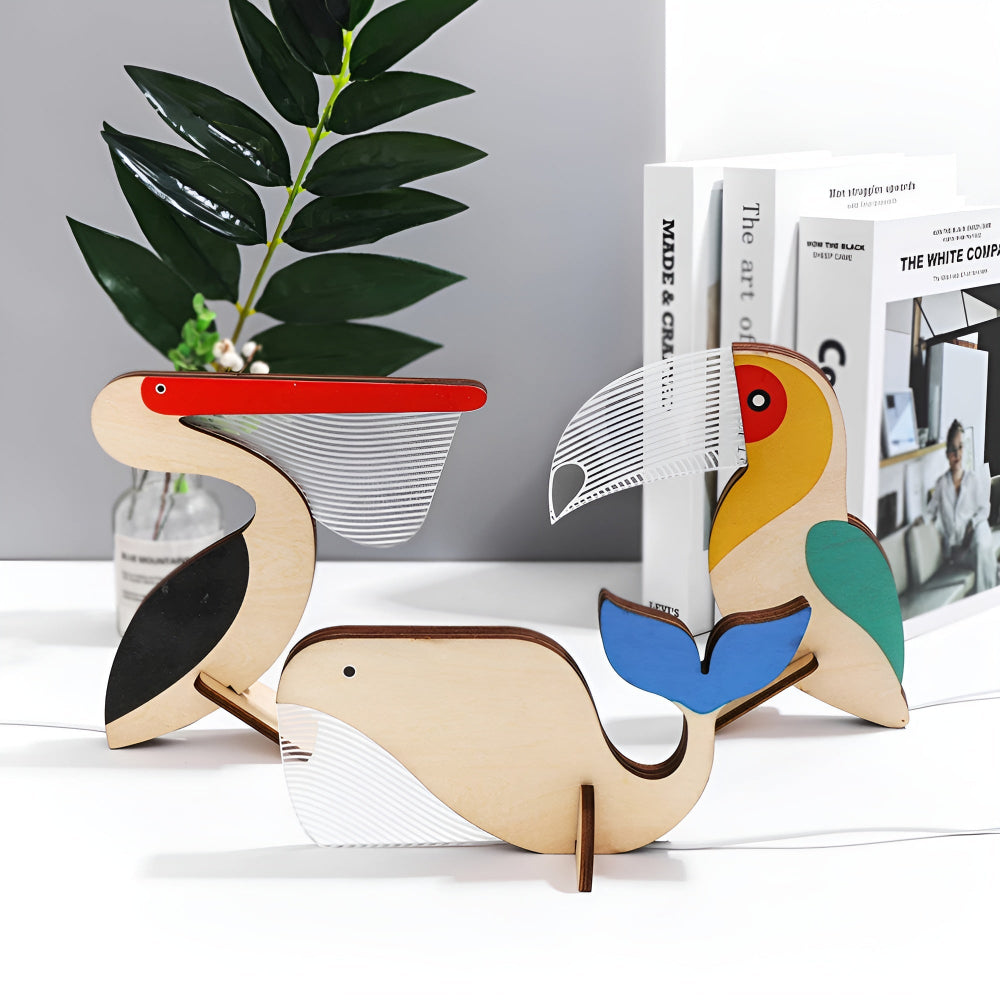 Enchanting Wooden Animal Table Lamp - Whimsical Designs for Kids' Rooms