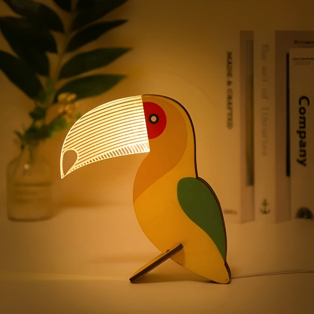 Enchanting Wooden Animal Table Lamp - Whimsical Designs for Kids' Rooms