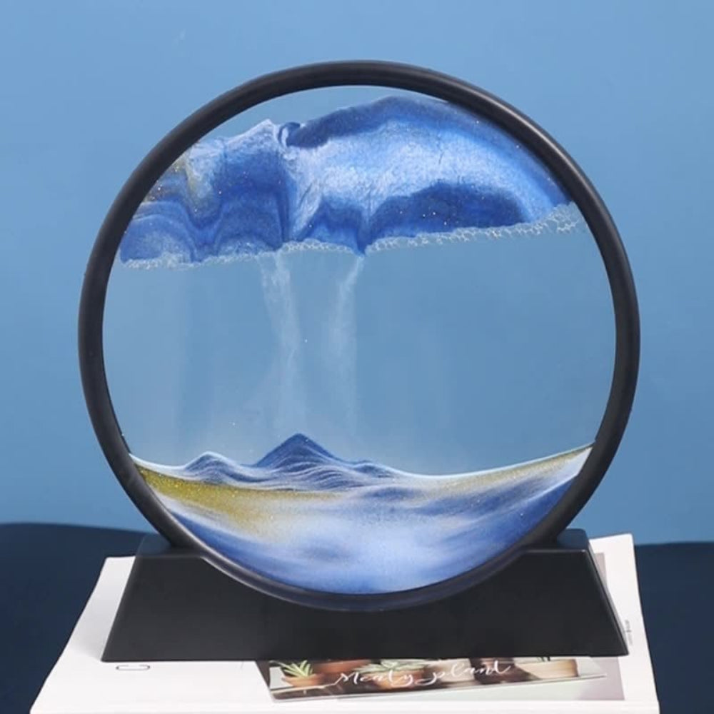 Dynamic Moving Sand Art - Serene Glass Landscape for Any Space