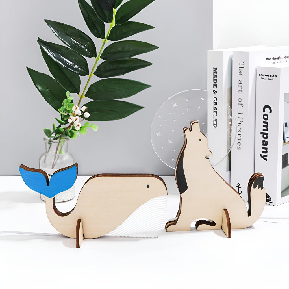 Enchanting Wooden Animal Table Lamp - Whimsical Designs for Kids' Rooms