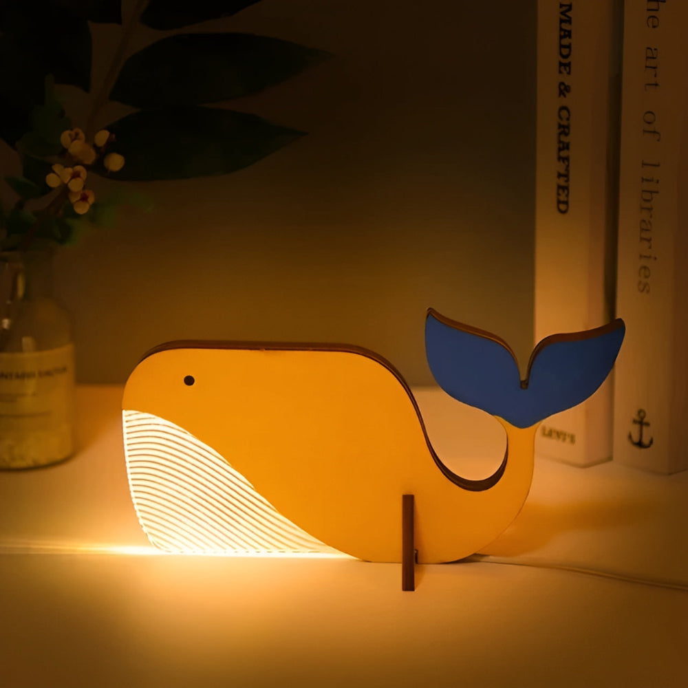 Enchanting Wooden Animal Table Lamp - Whimsical Designs for Kids' Rooms