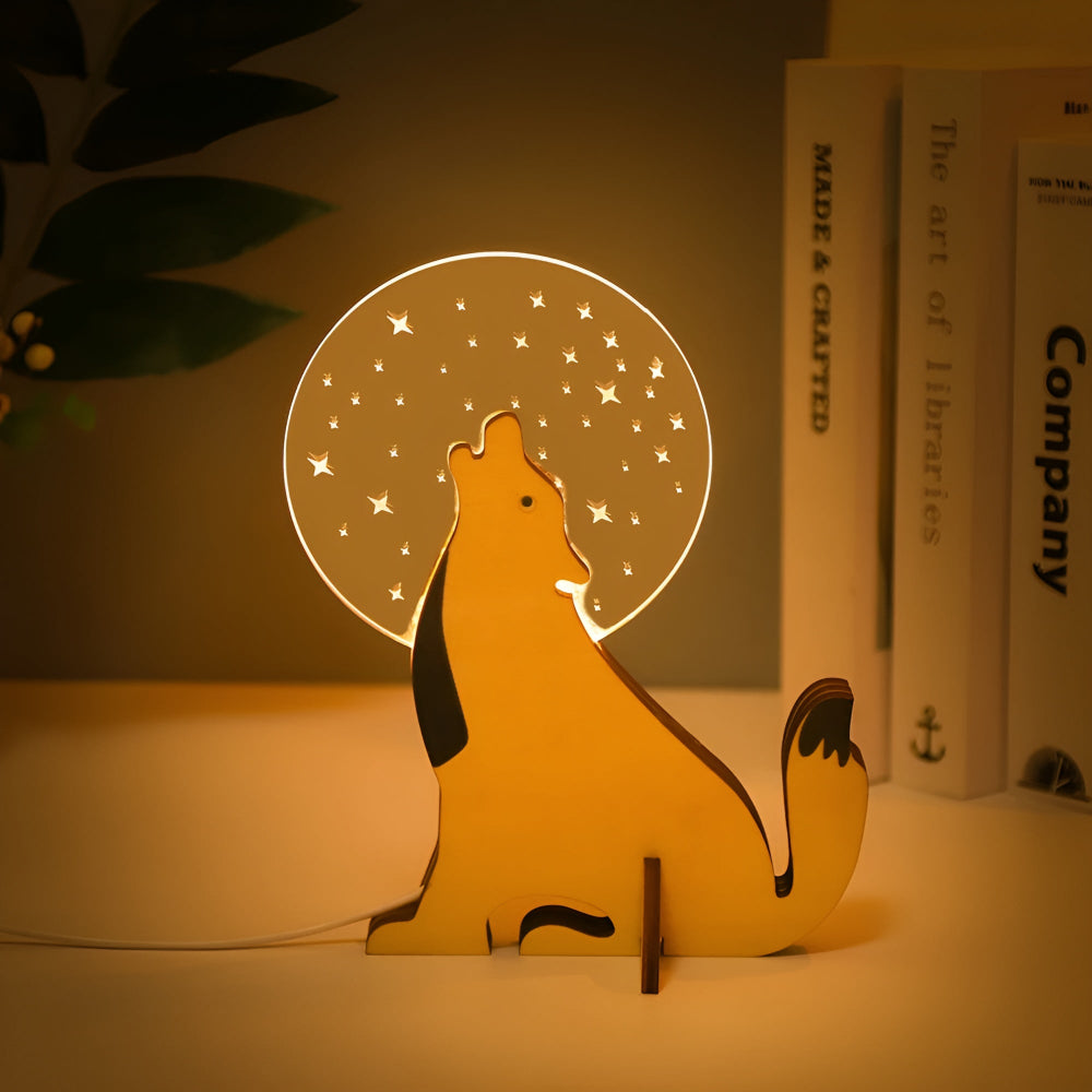 Enchanting Wooden Animal Table Lamp - Whimsical Designs for Kids' Rooms