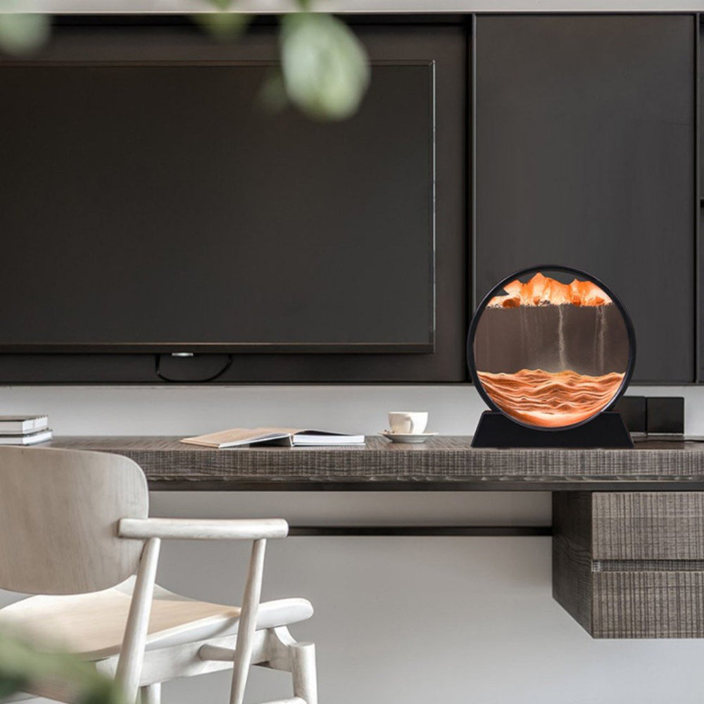 Dynamic Moving Sand Art - Serene Glass Landscape for Any Space