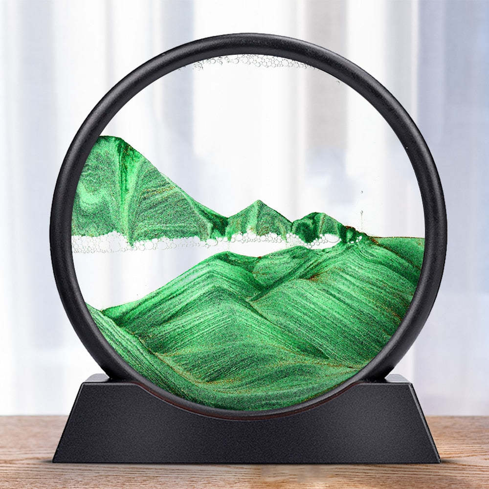 Dynamic Moving Sand Art - Serene Glass Landscape for Any Space