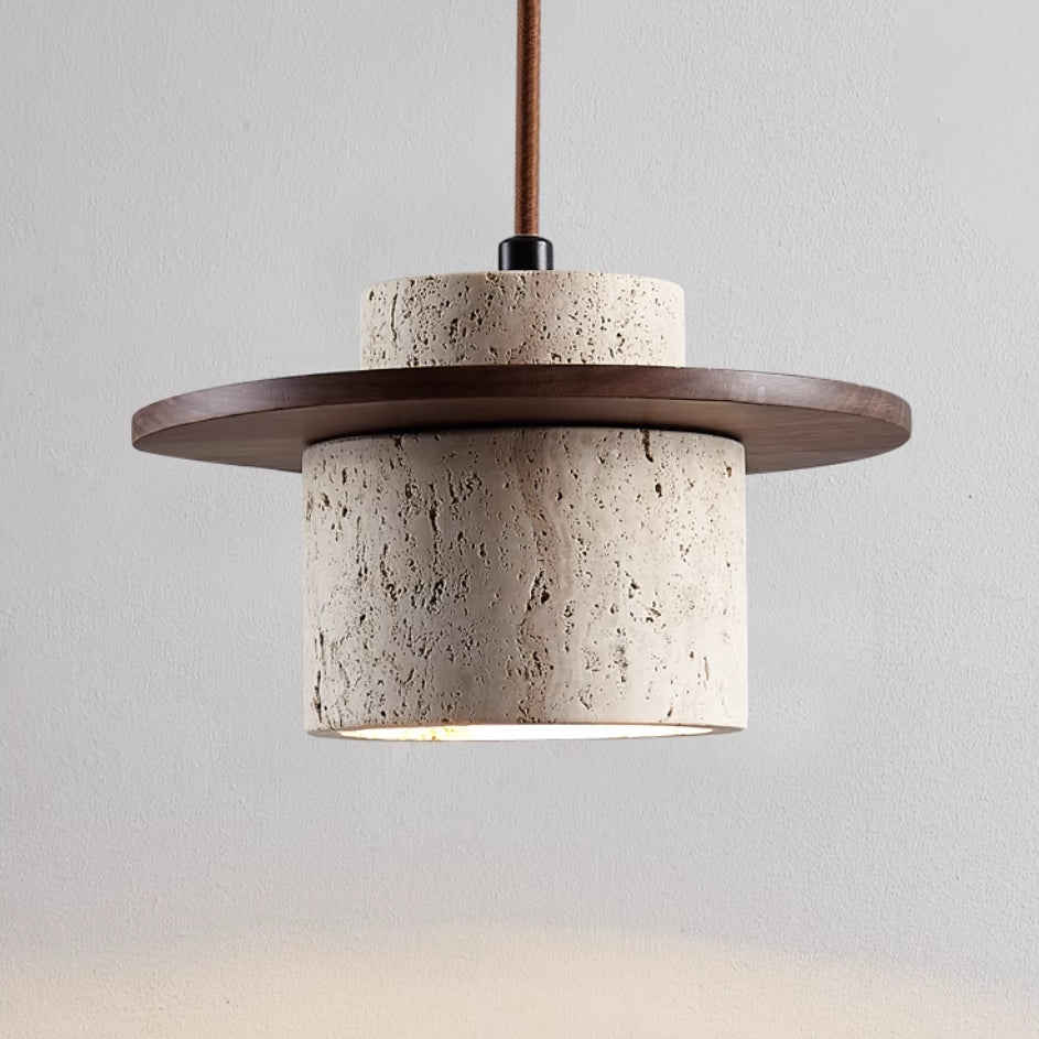 AuraStone: Travertine Pendant Light - Natural Elegance for Your Space